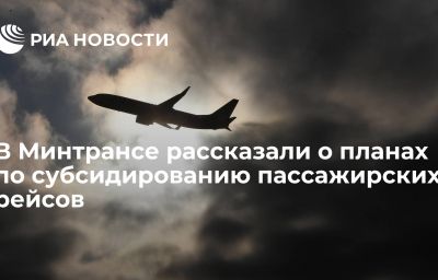 В Минтрансе рассказали о планах по субсидированию пассажирских рейсов