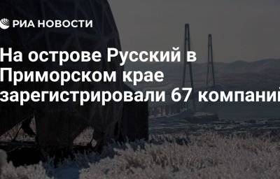 На острове Русский в Приморском крае зарегистрировали 67 компаний