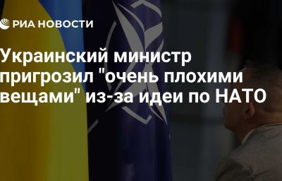 Украинский министр пригрозил "очень плохими вещами" из-за идеи по НАТО