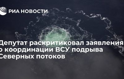 Депутат раскритиковал заявления о координации ВСУ подрыва Северных потоков