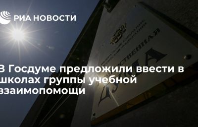 В Госдуме предложили ввести в школах группы учебной взаимопомощи