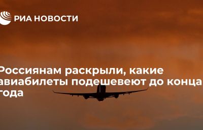 Россиянам раскрыли, какие авиабилеты подешевеют до конца года