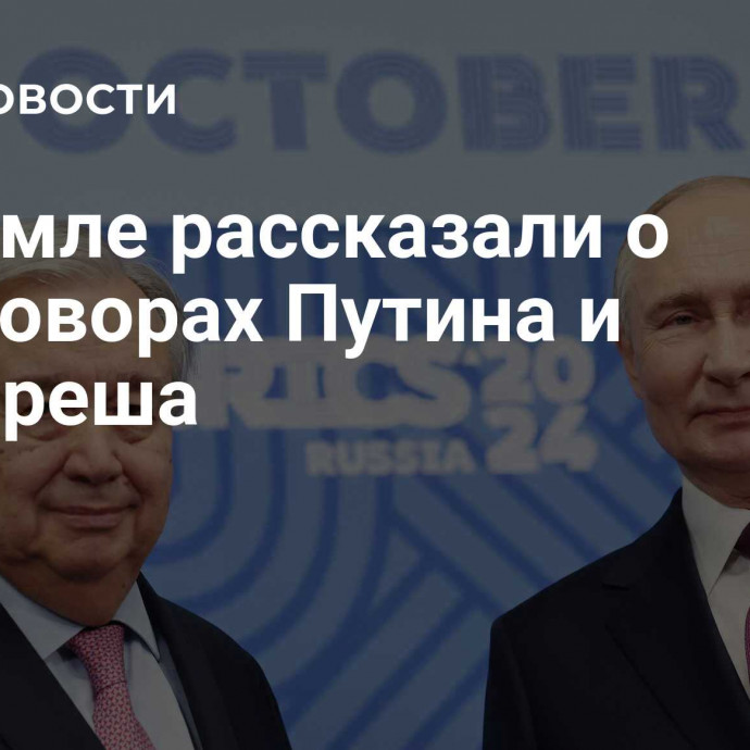 В Кремле рассказали о переговорах Путина и Гутерреша