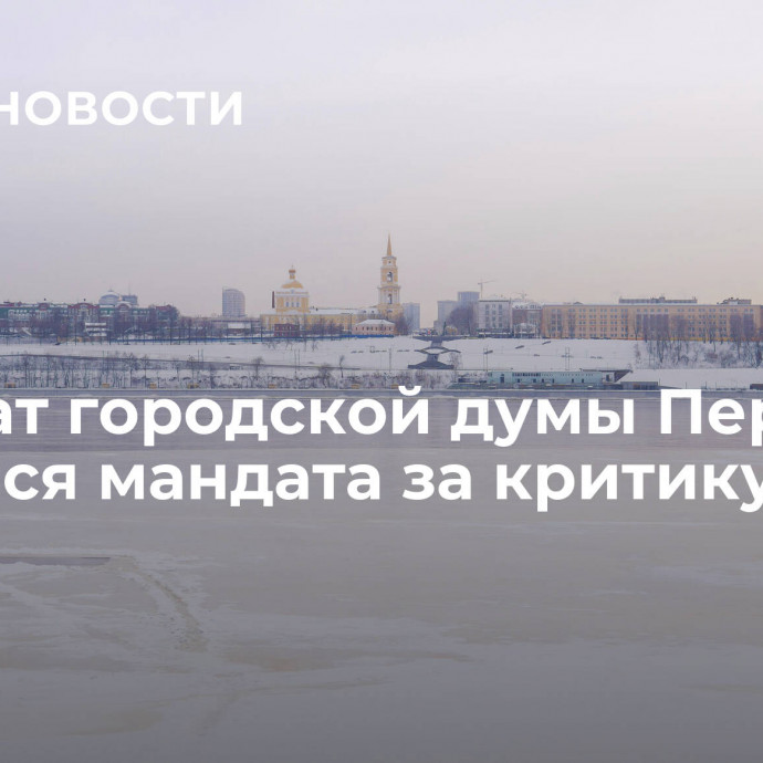 Депутат городской думы Перми лишился мандата за критику СВО