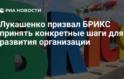 Лукашенко призвал БРИКС принять конкретные шаги для развития организации