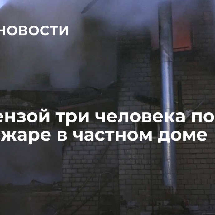 Под Пензой три человека погибли при пожаре в частном доме