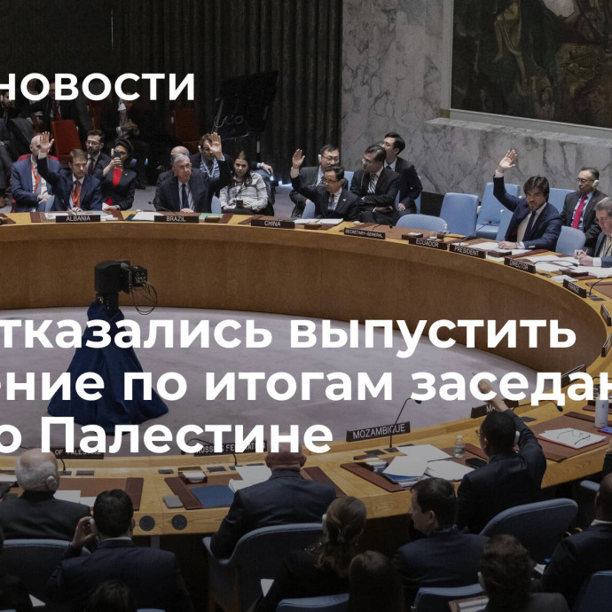 США отказались выпустить заявление по итогам заседания СБ ООН по Палестине