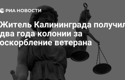 Житель Калининграда получил два года колонии за оскорбление ветерана