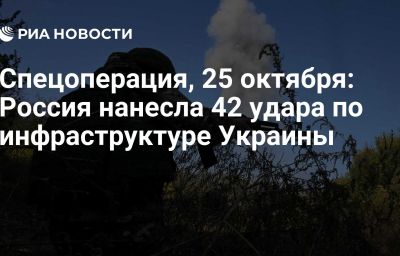 Спецоперация, 25 октября: Россия нанесла 42 удара по инфраструктуре Украины