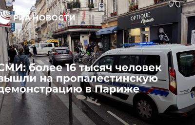 СМИ: более 16 тысяч человек вышли на пропалестинскую демонстрацию в Париже