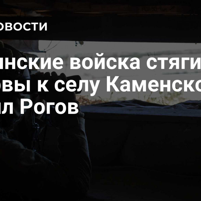 Украинские войска стягивают резервы к селу Каменское, заявил Рогов