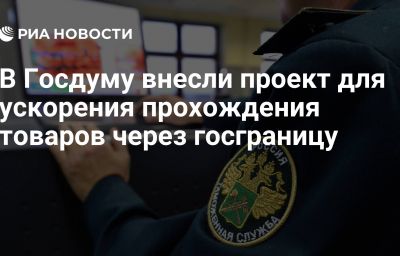 В Госдуму внесли проект для ускорения прохождения товаров через госграницу