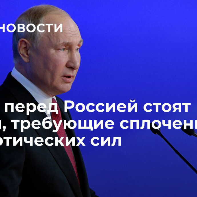 Путин: перед Россией стоят задачи, требующие сплочения патриотических сил