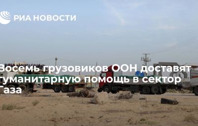 Восемь грузовиков ООН доставят гуманитарную помощь в сектор Газа