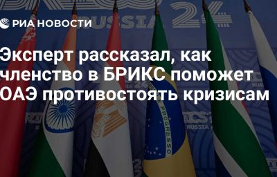 Эксперт рассказал, как членство в БРИКС поможет ОАЭ противостоять кризисам