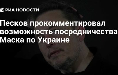 Песков прокомментировал возможность посредничества Маска по Украине