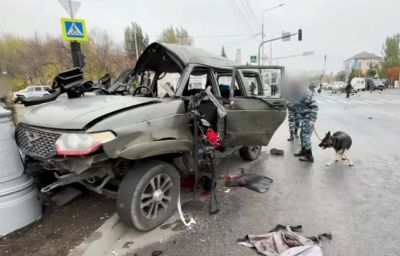 СК показал кадры с места взрыва в центре Луганска