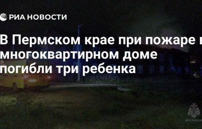 В Пермском крае при пожаре в многоквартирном доме погибли три ребенка