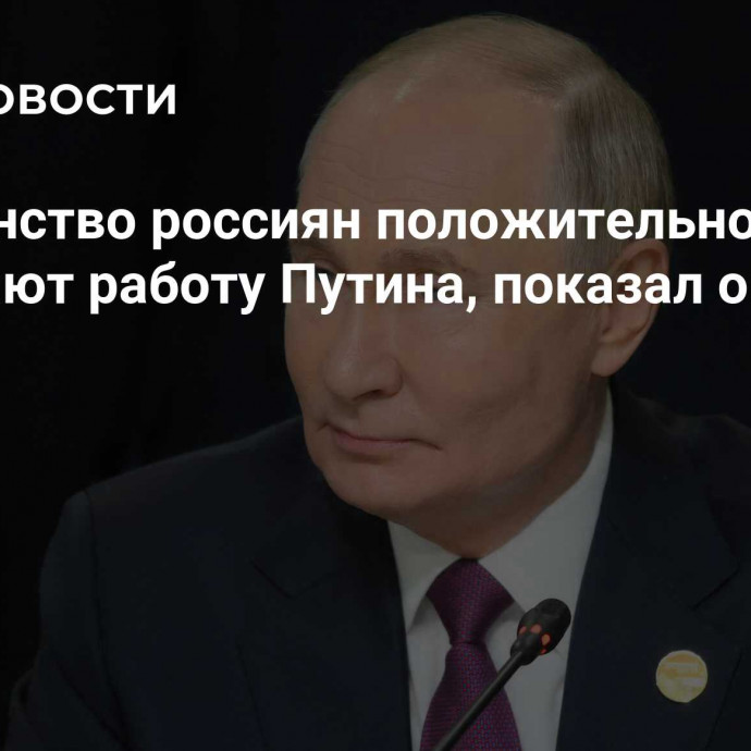 Большинство россиян положительно оценивают работу Путина, показал опрос