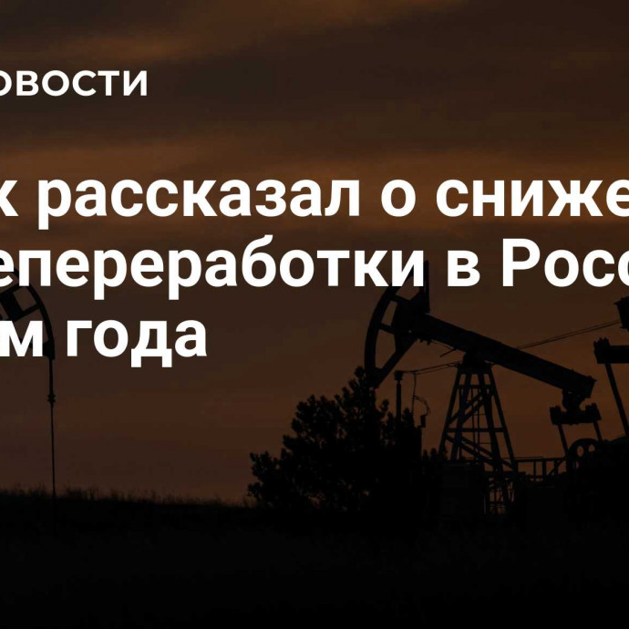 Новак рассказал о снижении нефтепереработки в России по итогам года