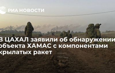 В ЦАХАЛ заявили об обнаружении объекта ХАМАС с компонентами крылатых ракет