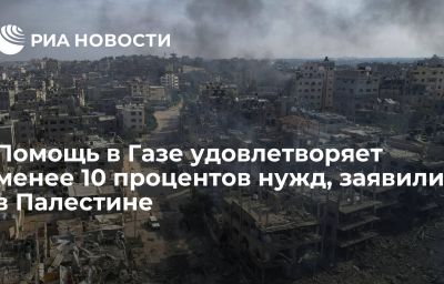 Помощь в Газе удовлетворяет менее 10 процентов нужд, заявили в Палестине