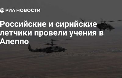 Российские и сирийские летчики провели учения в Алеппо