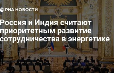 Россия и Индия считают приоритетным развитие сотрудничества в энергетике