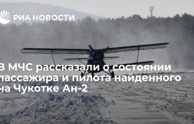 В МЧС рассказали о состоянии пассажира и пилота найденного на Чукотке Ан-2