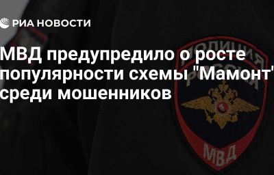 МВД предупредило о росте популярности схемы "Мамонт" среди мошенников