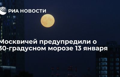 Москвичей предупредили о 30-градусном морозе 13 января