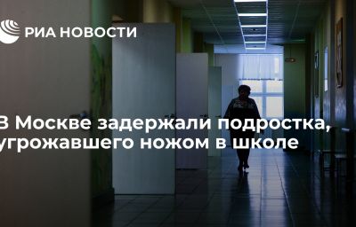 В Москве задержали подростка, угрожавшего ножом в школе