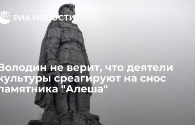 Володин не верит, что деятели культуры среагируют на снос памятника "Алеша"