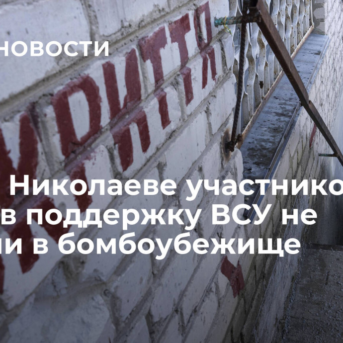 СМИ: в Николаеве участников акции в поддержку ВСУ не пустили в бомбоубежище