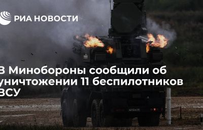 В Минобороны сообщили об уничтожении 11 беспилотников ВСУ