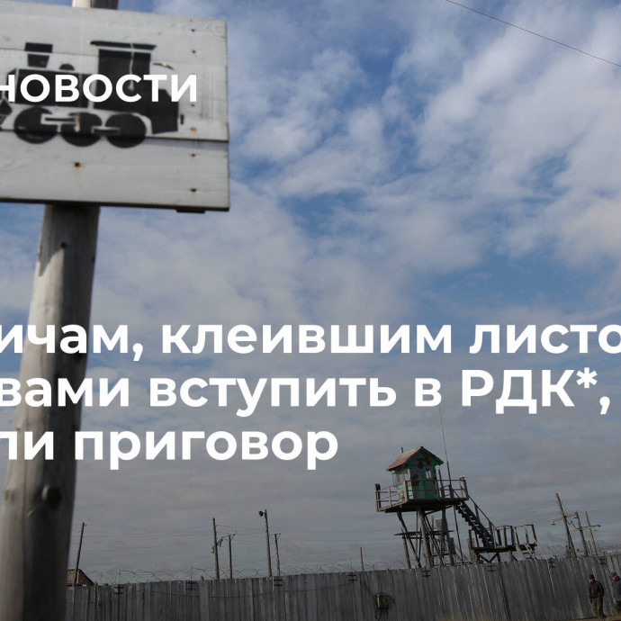 Москвичам, клеившим листовки с призывами вступить в РДК*, вынесли приговор