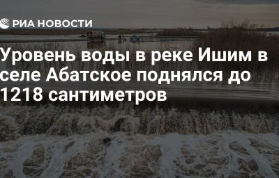 Уровень воды в реке Ишим в селе Абатское поднялся до 1218 сантиметров