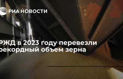 РЖД в 2023 году перевезли рекордный объем зерна