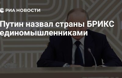 Путин назвал страны БРИКС единомышленниками