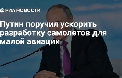 Путин поручил ускорить разработку самолетов для малой авиации