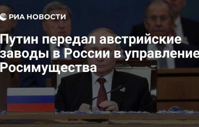 Путин передал австрийские заводы в России в управление Росимущества