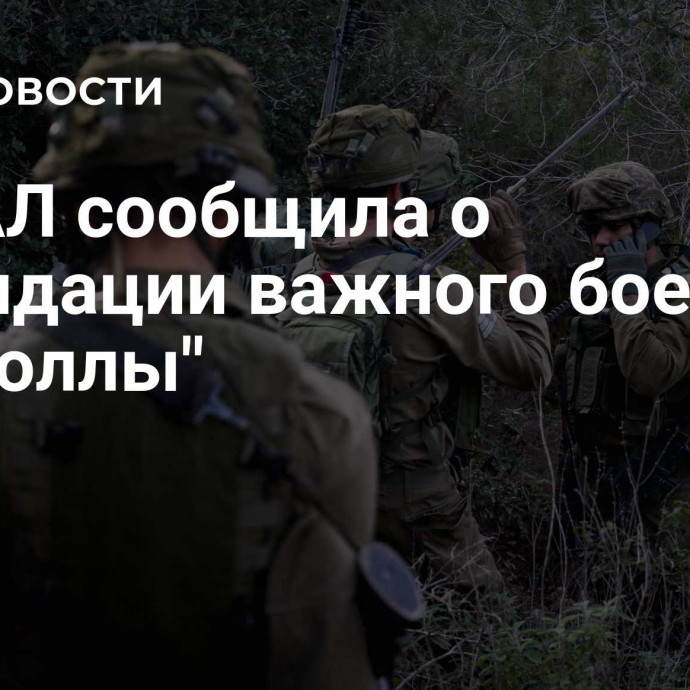 ЦАХАЛ сообщила о ликвидации важного боевика 