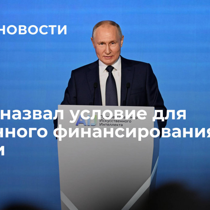 Путин назвал условие для усиленного финансирования ИИ в России