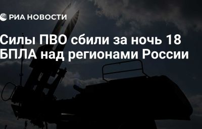 Силы ПВО сбили за ночь 18 БПЛА над регионами России