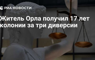 Житель Орла получил 17 лет колонии за три диверсии