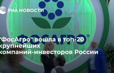 "ФосАгро" вошла в топ-20 крупнейших компаний-инвесторов России