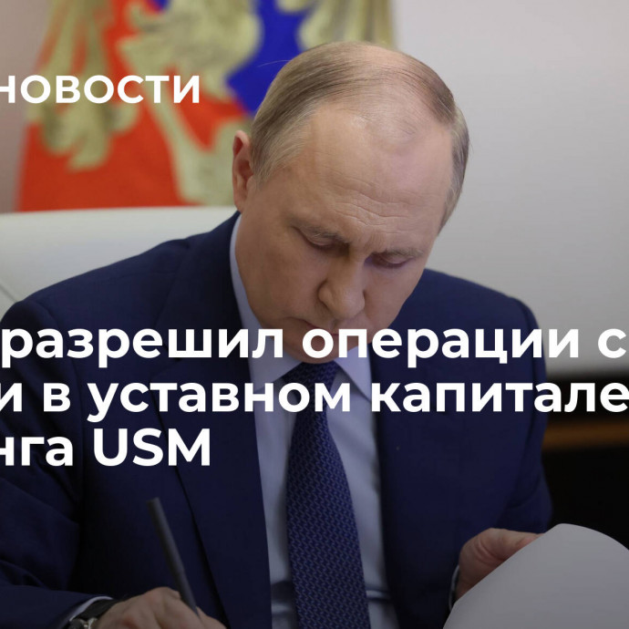 Путин разрешил операции с долями в уставном капитале холдинга USM