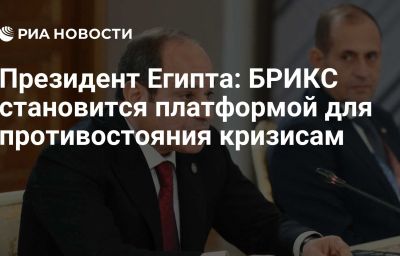 Президент Египта: БРИКС становится платформой для противостояния кризисам