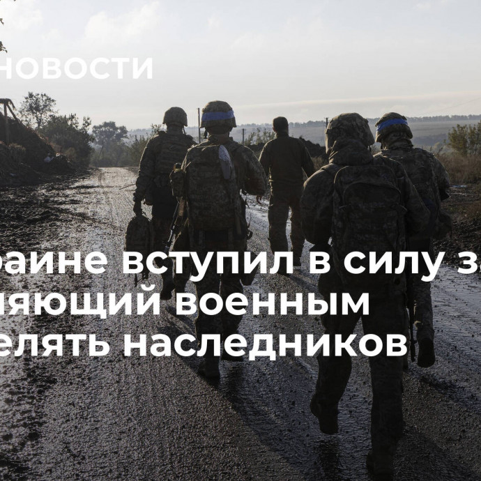 На Украине вступил в силу закон, позволяющий военным определять наследников