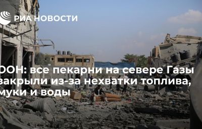 ООН: все пекарни на севере Газы закрыли из-за нехватки топлива, муки и воды